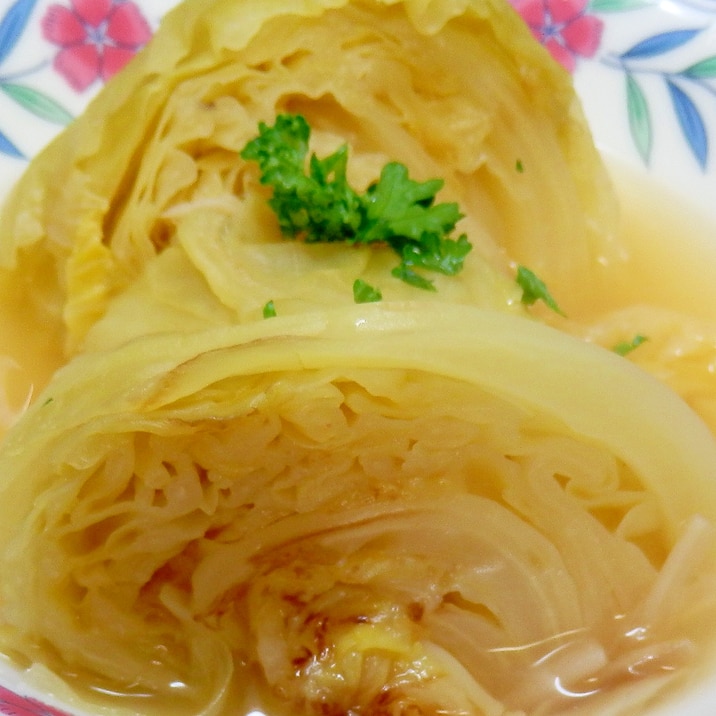 丸ごとキャベツで作る焼きキャベツのシンプル煮込み レシピ 作り方 By 夏はぜ 楽天レシピ